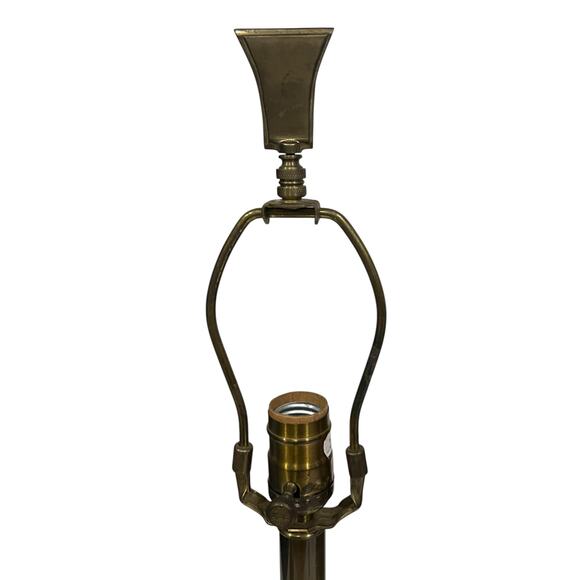 Vintage Wildwood Table Lamp Antique Brass Green Marble Fluted Art Deco Revival - Picture 13 of 15